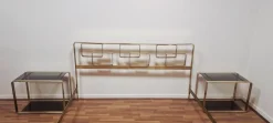 Italienische Vintage Schlafzimmergarnitur aus Messing, 1970er, 3er Set