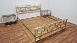 Italienische Vintage Schlafzimmergarnitur aus Messing, 1970er, 3er Set