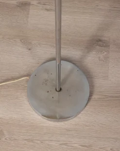 Italienische Vintage Stehlampe aus Metall & Plissee Lampenschirm, 1960er