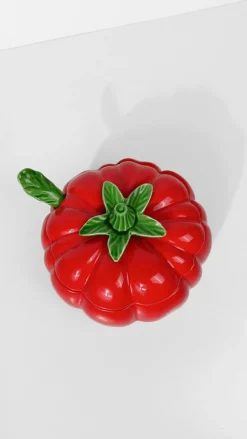 Italienische Vintage Tomaten Terrine aus Majolika Keramik, 1970er