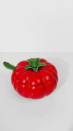 Italienische Vintage Tomaten Terrine aus Majolika Keramik, 1970er