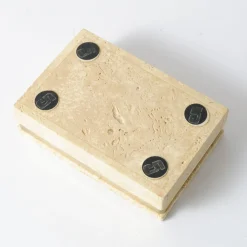 Italienische Vintage Travertin Box von Cerri Nestore, 1970er