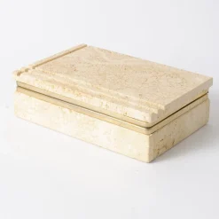 Italienische Vintage Travertin Box von Cerri Nestore, 1970er