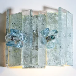 Italienische Vintage Wandleuchten aus Glas, 1990er, 2er Set