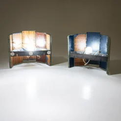 Italienische Vintage Wandleuchten aus Glas, 1990er, 2er Set