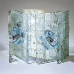 Italienische Vintage Wandleuchten aus Glas, 1990er, 2er Set