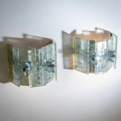 Italienische Vintage Wandleuchten aus Glas, 1990er, 2er Set