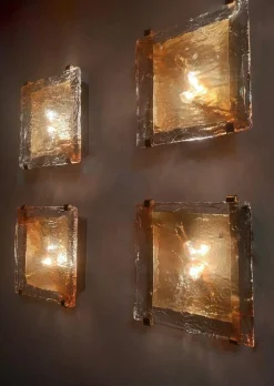 Italienische Wandleuchte aus Muranoglas, 1970er