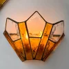 Italienische Wandleuchten aus gehämmertem Glas & Schmiedeeisen von Longobard, 1970er, 2er Set