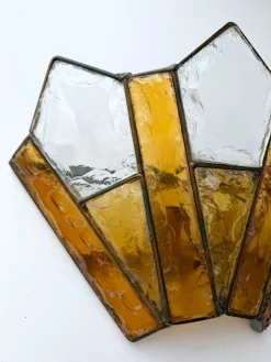 Italienische Wandleuchten aus gehämmertem Glas & Schmiedeeisen von Longobard, 1970er, 2er Set