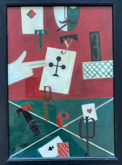 Ivan Puni / Jean Pougny, Das Kreuz-Ass, 1915, Öl auf Karton
