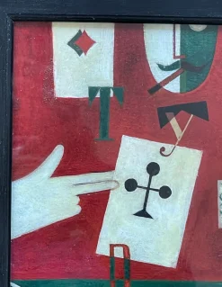 Ivan Puni / Jean Pougny, Das Kreuz-Ass, 1915, Öl auf Karton