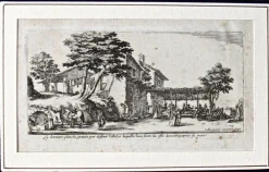 Jacques Callot, Das kleine Spalier, Radierung, Mitte des 17. Jahrhunderts