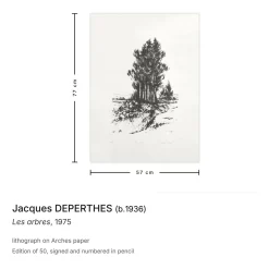 Jacques Deperthes, Les Arbres, 1975, Lithographie
