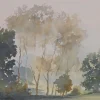 Jacques Noury, Am Rande des Waldes, Aquarell