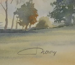 Jacques Noury, Am Rande des Waldes, Aquarell