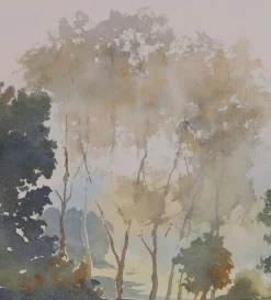Jacques Noury, Am Rande des Waldes, Aquarell
