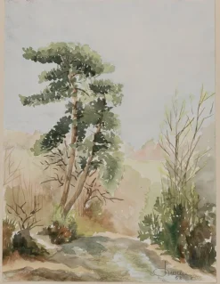Jacques Noury, Unterwegs, Aquarell