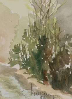 Jacques Noury, Unterwegs, Aquarell