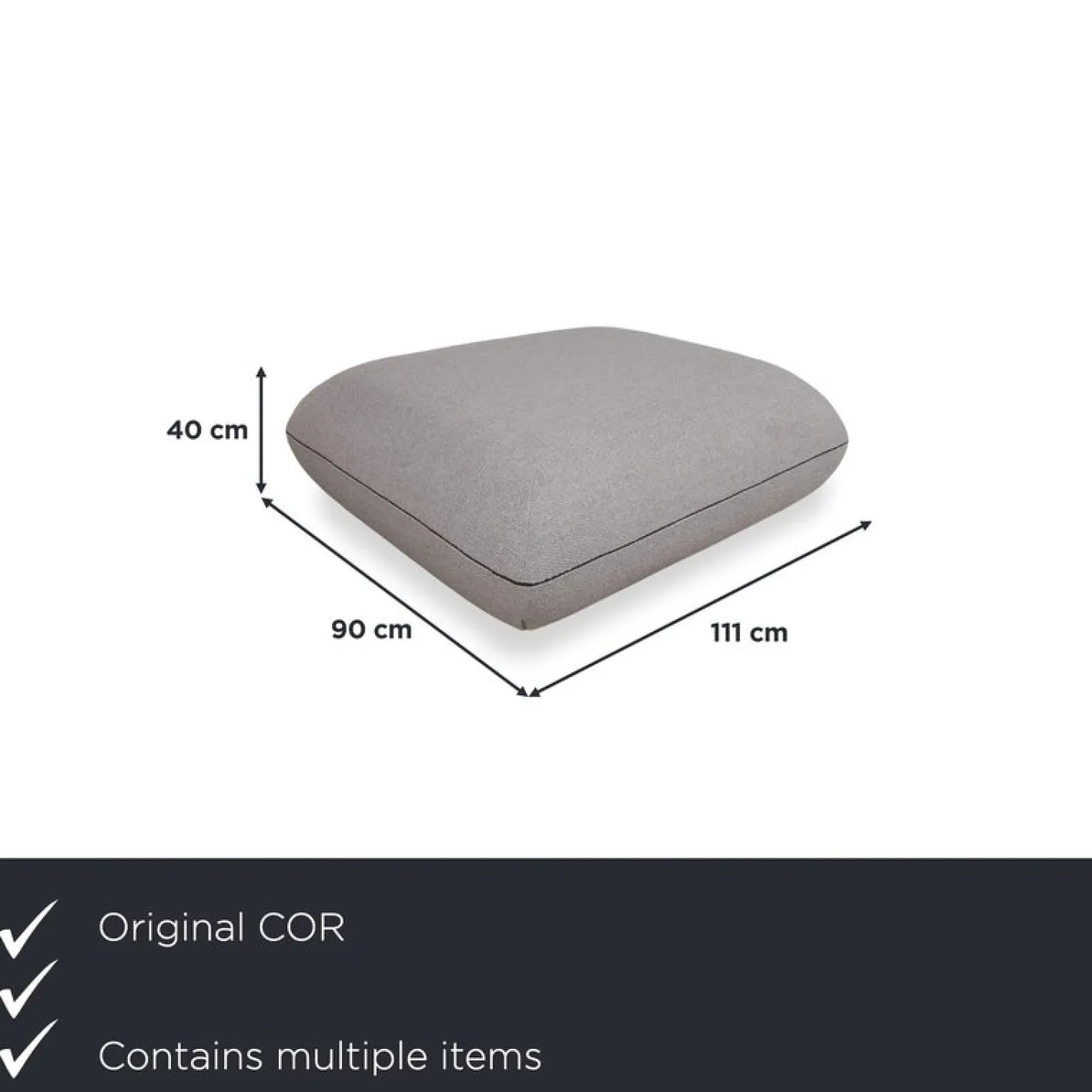 Jalis 21 Set aus Stoff, 2-Sitzer Hocker und grauem Sofa, 2er Set