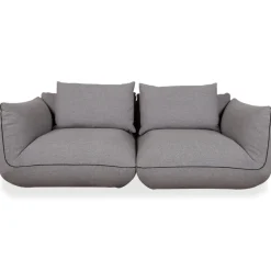 Jalis 21 Set aus Stoff, 2-Sitzer Hocker und grauem Sofa, 2er Set