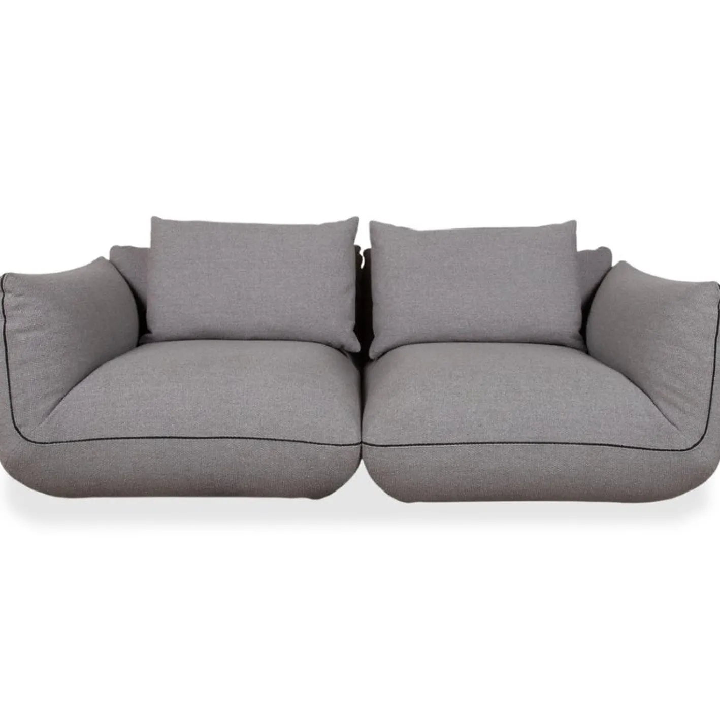 Jalis 21 Set aus Stoff, 2-Sitzer Hocker und grauem Sofa, 2er Set