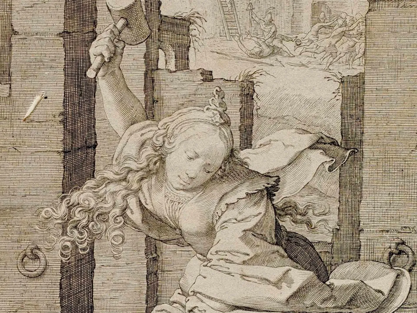 Jan Pieters Saenredam, Joen und Deborah, Radierung, 17. Jh.