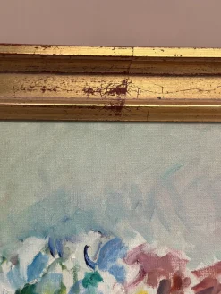 Jan Sonne, Blumenstillleben in Vase, 1980, Öl auf Leinwand, Gerahmt
