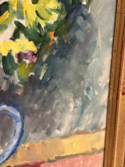 Jan Sonne, Blumenstillleben in Vase, 1980, Öl auf Leinwand, Gerahmt