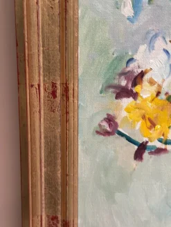 Jan Sonne, Blumenstillleben in Vase, 1980, Öl auf Leinwand, Gerahmt