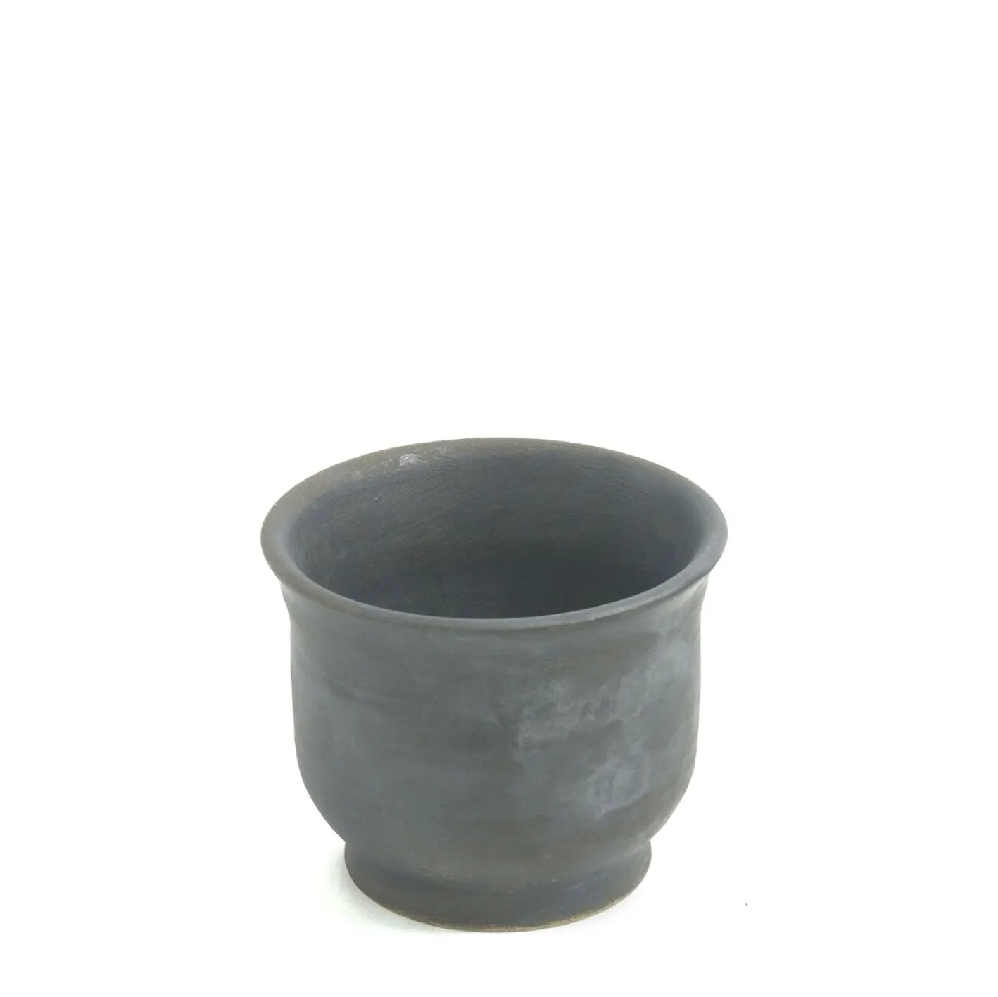 Japanische Minimalistische Schwarz Gebrannte Raku Keramik Teetassen von Laab Milano, 3er Set