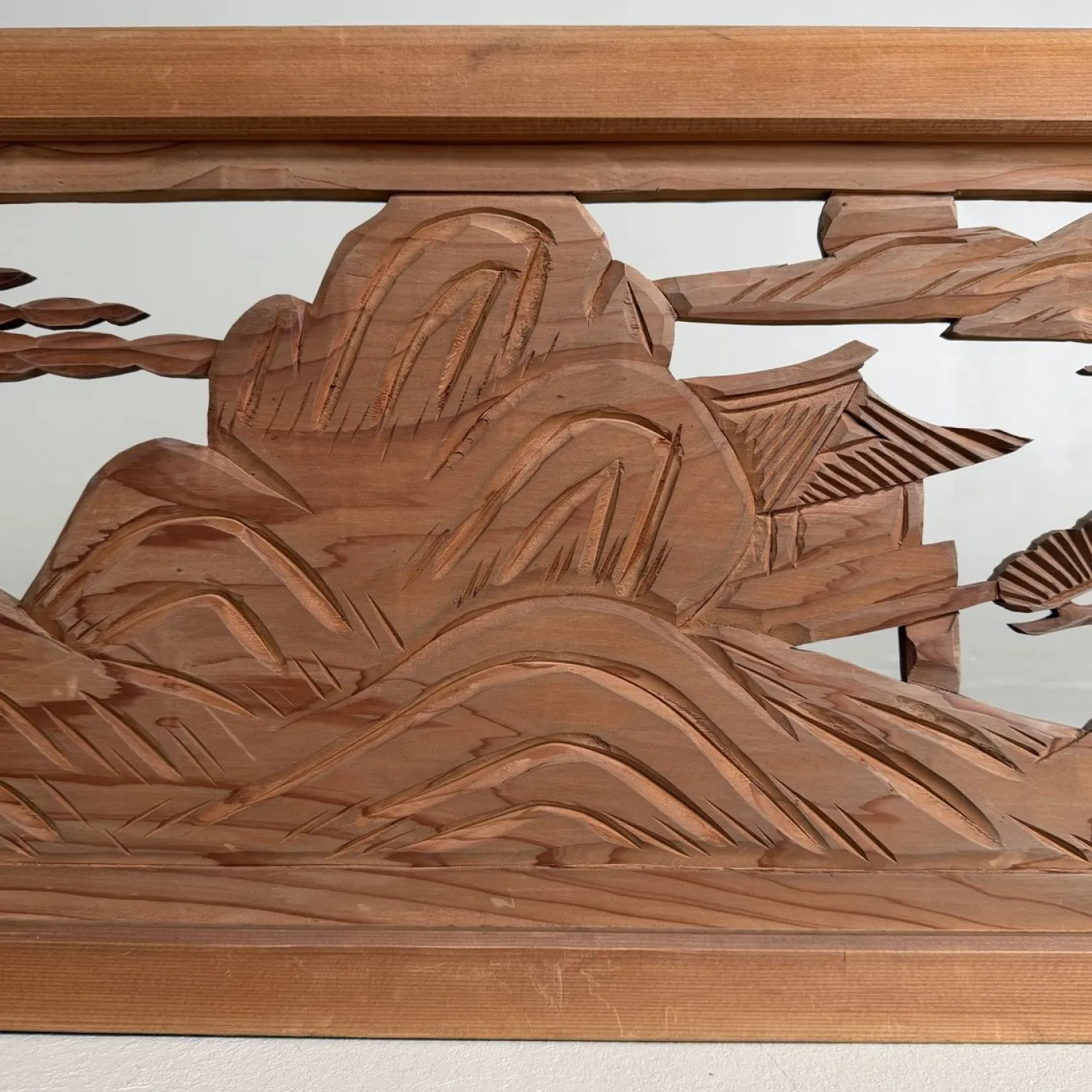 Japanische Ranma Architekturplatte aus Holz, 1950er
