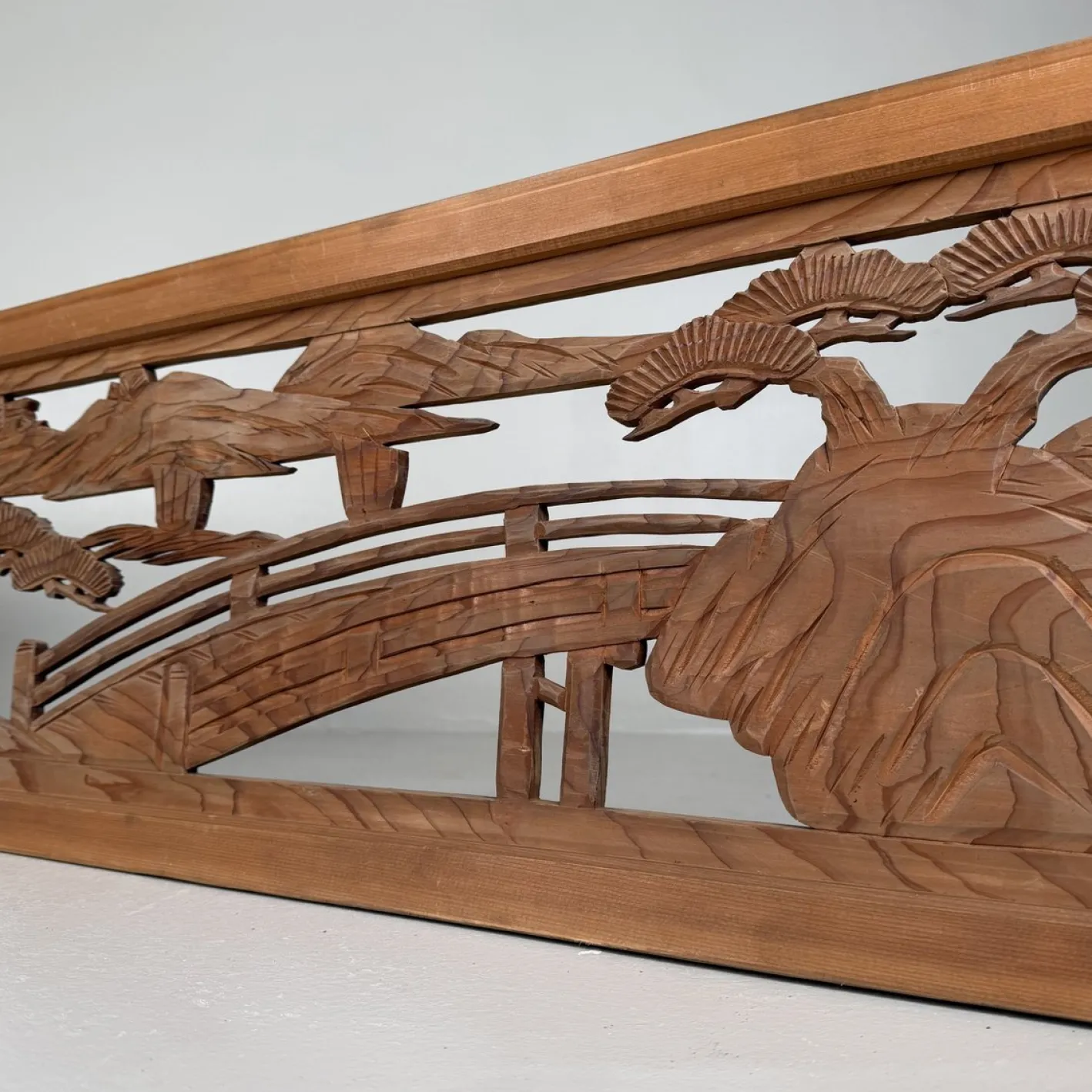 Japanische Ranma Architekturplatte aus Holz, 1950er