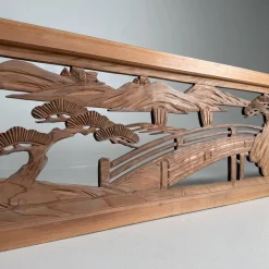 Japanische Ranma Architekturplatte aus Holz, 1950er