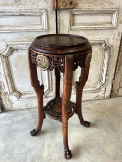 Japanischer Vintage Säulentisch, 1900