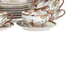 Japanisches Satsuma Teeservice aus Porzellan, 21er Set