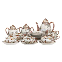 Japanisches Satsuma Teeservice aus Porzellan, 21er Set