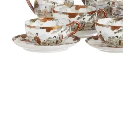 Japanisches Satsuma Teeservice aus Porzellan, 21er Set
