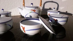 Japanisches Teeservice aus Porzellan von Koransha Orchidee, 6 . Set