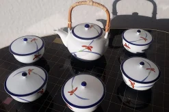 Japanisches Teeservice aus Porzellan von Koransha Orchidee, 6 . Set