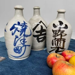 Japanische Tokkuri Sake Flaschen aus Steingut, 1950er, 3er Set