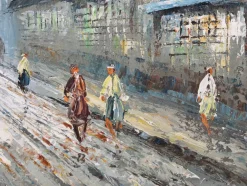 J. Austin, Impressionistische Stadtansicht, Öl auf Leinwand, 1890-1910, Gerahmt