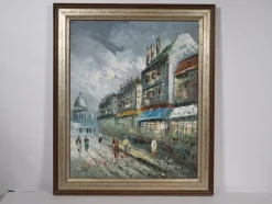J. Austin, Impressionistische Stadtansicht, Öl auf Leinwand, 1890-1910, Gerahmt