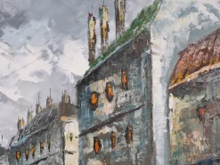 J. Austin, Impressionistische Stadtansicht, Öl auf Leinwand, 1890-1910, Gerahmt