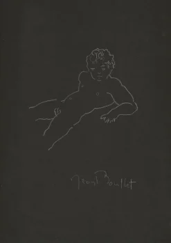 Jean Boullet, Nackt liegender Mann, Bleistift, Mitte des 20. Jahrhunderts