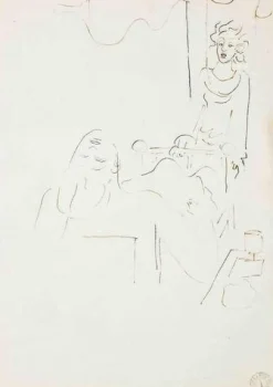 Jean Cocteau, Sick, 1934, Tinte auf Papier