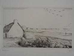 Jean-Emile Laboureur, The Cottage by the Sea, 1928, Original Radierung