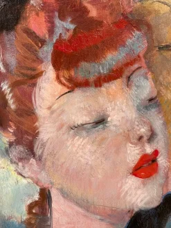 Jean-Gabriel Domergue, Schwarze Handschuhe, 1950er, Öl auf Leinwand, Gerahmt