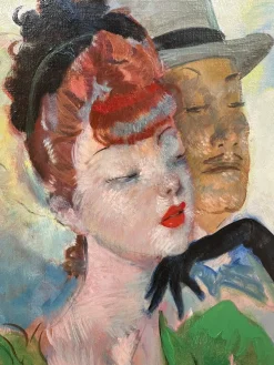 Jean-Gabriel Domergue, Schwarze Handschuhe, 1950er, Öl auf Leinwand, Gerahmt