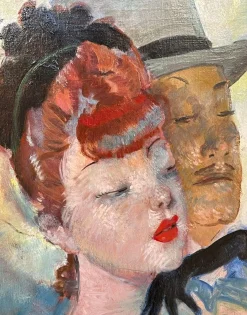 Jean-Gabriel Domergue, Schwarze Handschuhe, 1950er, Öl auf Leinwand, Gerahmt